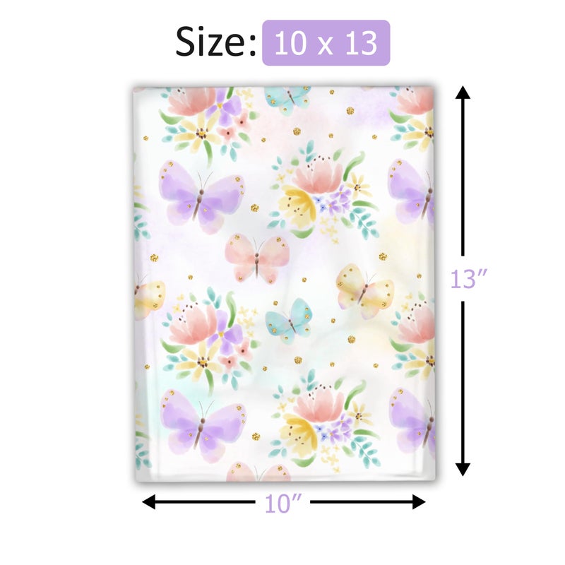 Pro Supply Global 10x13 (100) Butterfly Spring Designer Poly Mailers Waterproof Self Sealing Tear Resistant Polymailers Shipping Envelopes Premium Printed Bags For Small Businesses - Image 4